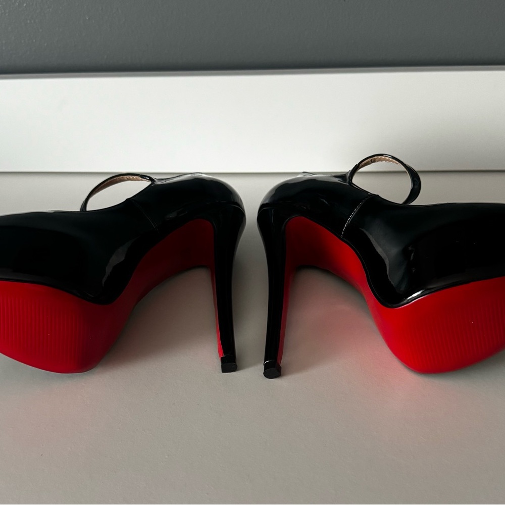 Womens Ankle Strap Stilettos High Heels Platform Black Size 5.5 New🍀 - Picture 3 of 6